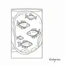 aquarium with two identical fish tattoo design idea