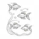 aquarium with two identical fish tattoo design idea