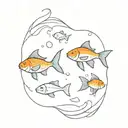 aquarium with two identical fish tattoo design idea