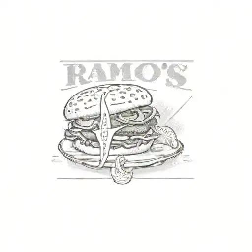 the logo for ramo's burgers tattoo design idea