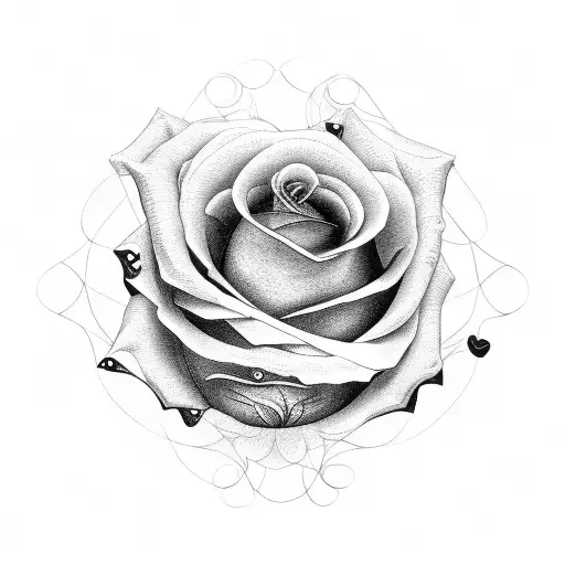 rose, pison, human heart tattoo design idea