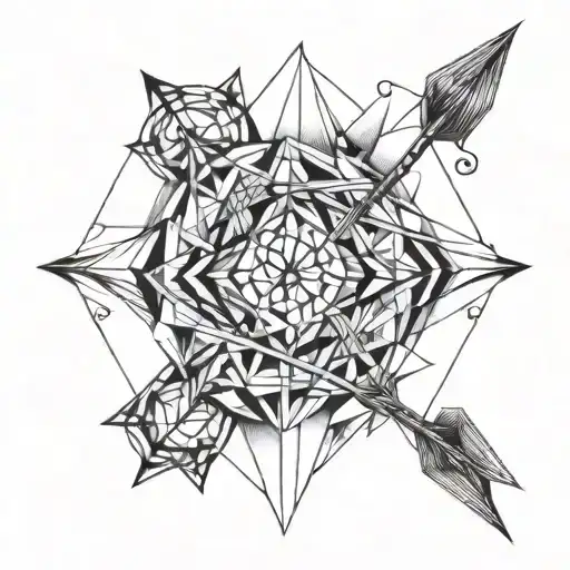 Bow and arrow  tattoo design idea