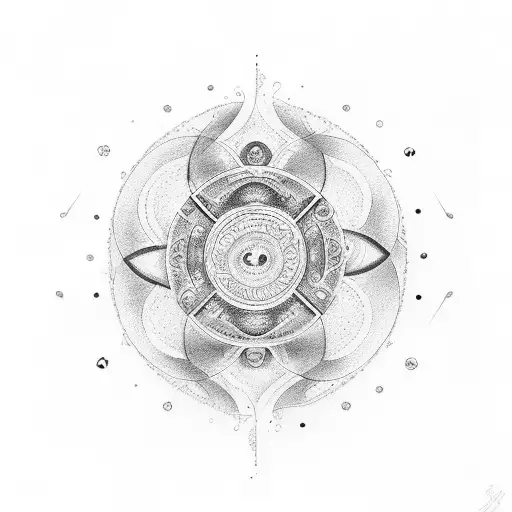 balance mixed with yin and yang tattoo design idea