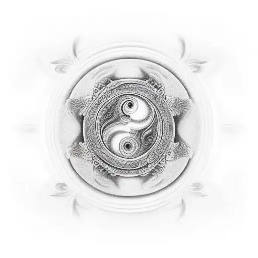 justice balance yin and yang tattoo design idea