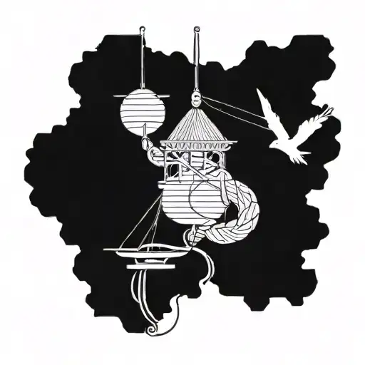 Shibari island tattoo design idea