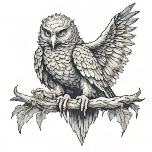 sinister harpy friend of an oni demon  tattoo design idea