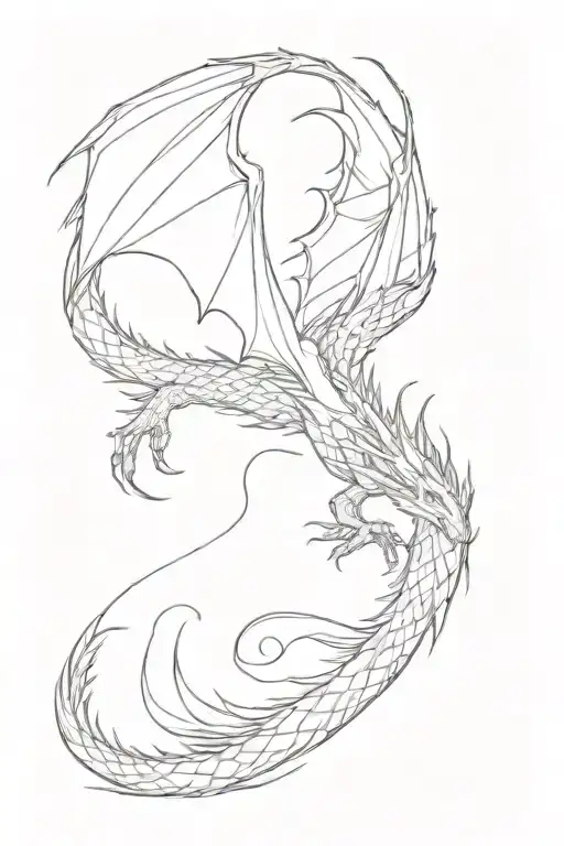 beautiful dragon flying tattoo design idea