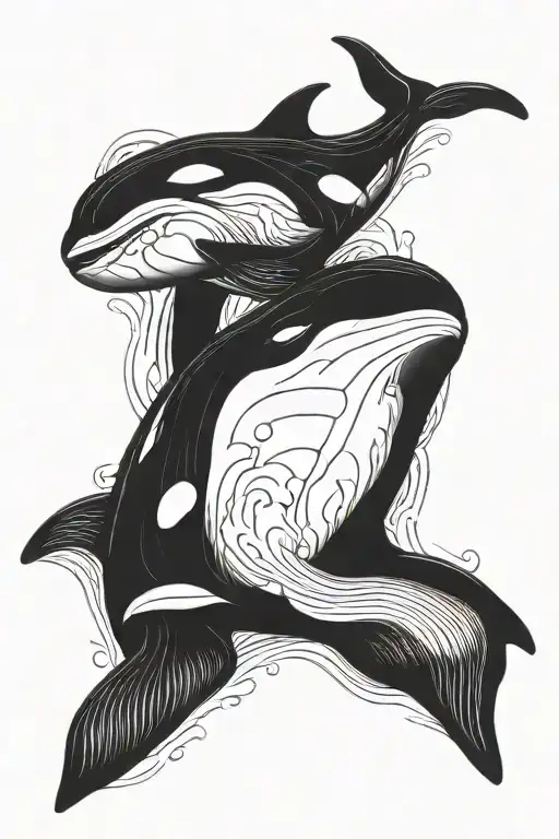 killer whale tattoo design idea