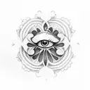 4 leaf clover with eye in center tattoo design idea