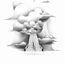 staircase with clouds and bible verse tattoo design idea