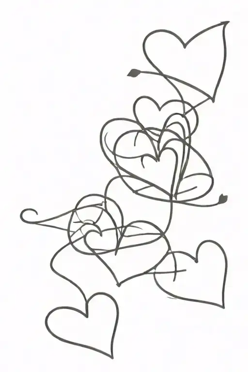 4 hearts symbolizing love tattoo design idea