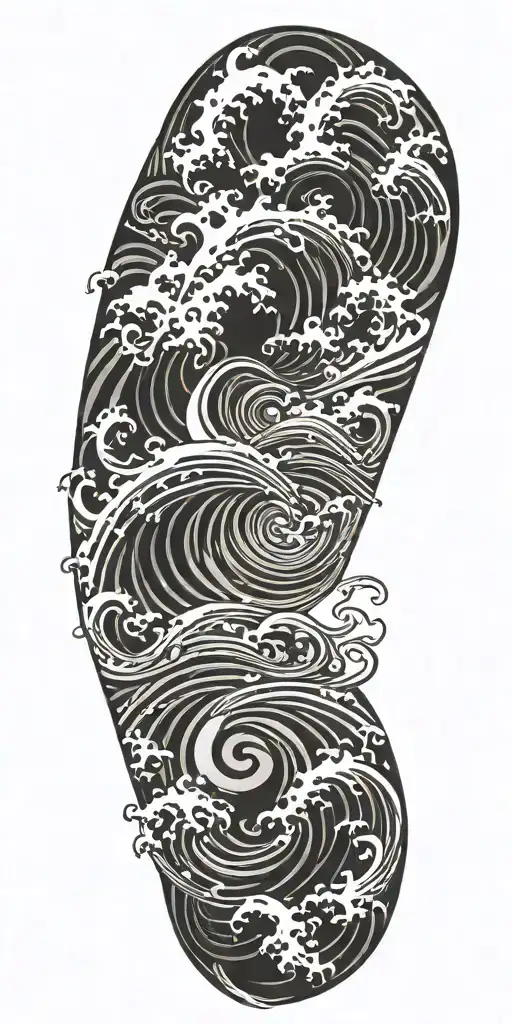 mayan ocean waves tattoo design idea