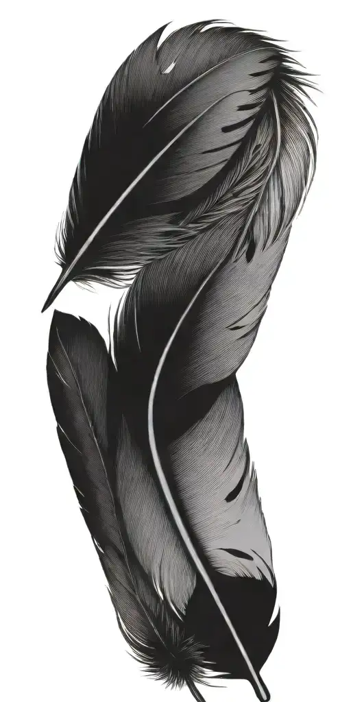 feathers falling tattoo design idea