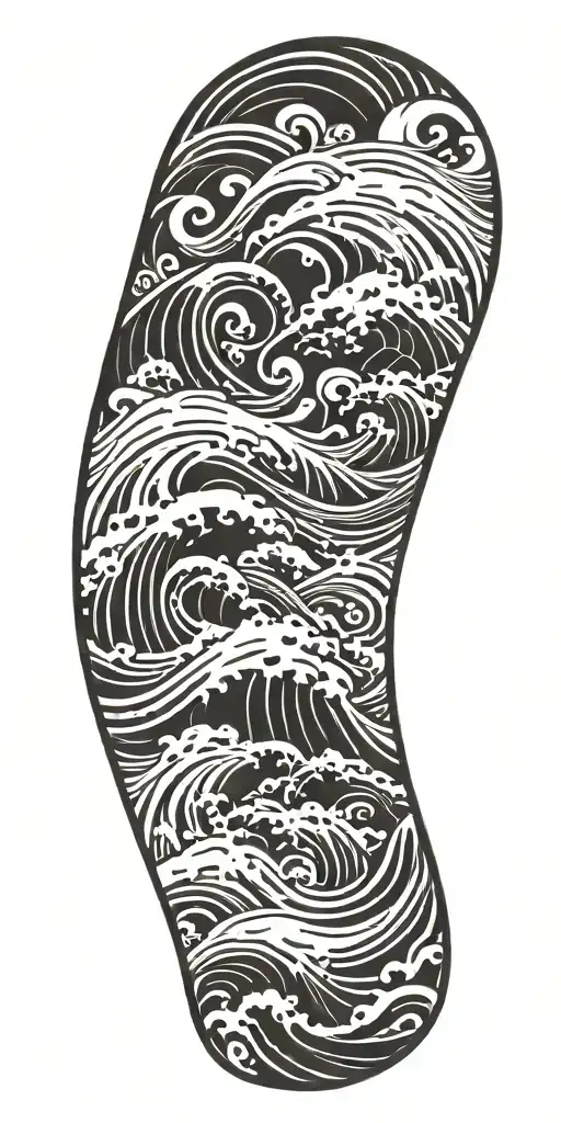 ocean waves tattoo design idea