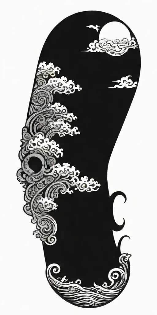mayan ocean waves tattoo design idea