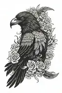 raven, medusa, flowers, feathers, waves, mayan, bear tattoo design idea