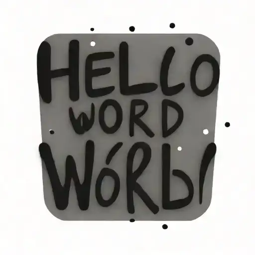 hello world text in minimal design inspired tattoo design idea