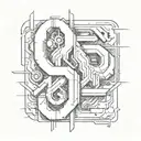 design a tattoo with Letters  "</>" in a cyberpunk style tattoo design idea