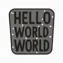 hello world text in minimal design inspired tattoo design idea