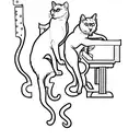 two russian blue cats with keyboard tattoo design idea