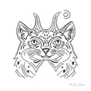 two russian blue cats with keyboard tattoo design idea