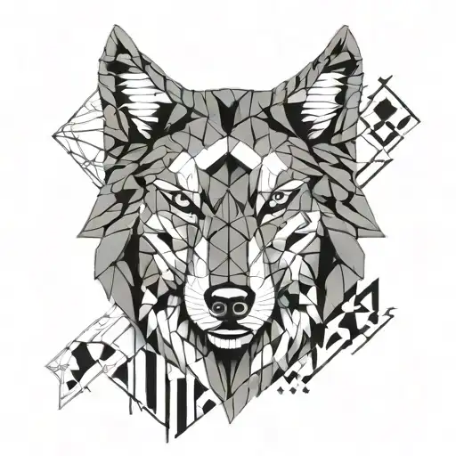 wolf and Turkish flag tattoo design idea