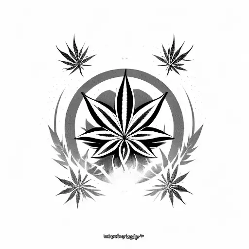 weed joint with stars and planets tattoo design idea