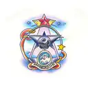 joint with stars and planets tattoo design idea