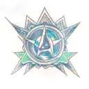 joint with stars and planets tattoo design idea