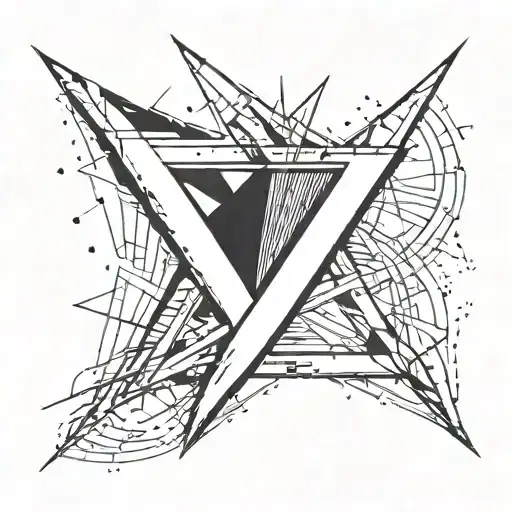 letters "AI A" with a black fill, and I want some lightning bolts that make the letters look like they are electrified. tattoo design idea