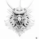 Steller's sea eagle with a samurai oni mask tattoo design idea