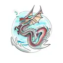 Dragon dark shadowing tattoo design idea