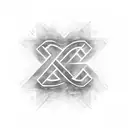 4 letters "D" and a letter H intertwined tattoo design idea