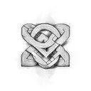 4 letters "D" and a letter H intertwined tattoo design idea