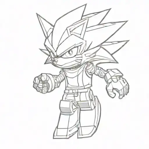 Shadow the Hedgehog as a Lego figure tattoo design idea