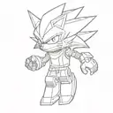 Shadow the Hedgehog as a Lego figure tattoo design idea