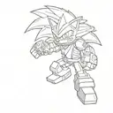 Shadow the Hedgehog as a Lego figure tattoo design idea