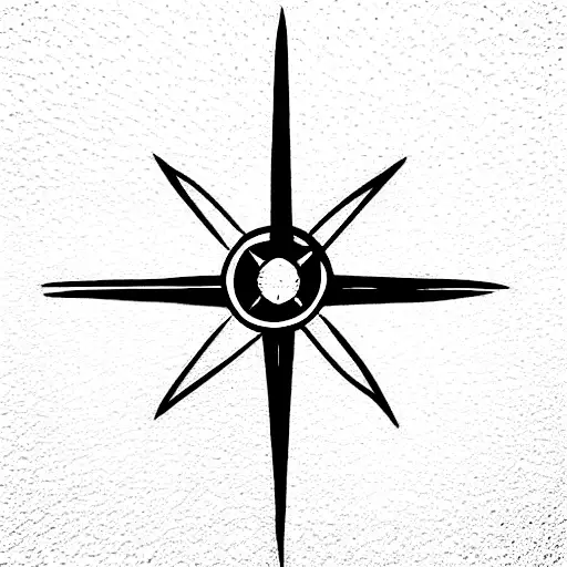 Christian Cross with compass tattoo design idea