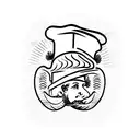 A chef's hat adorned with carnival feathers and a Cologne cathedral silhouette tattoo design idea