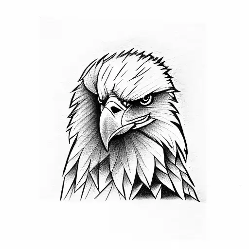 eagle looking overlooking wolf in woods with dad and kids around campfire tattoo design idea