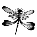 dragonfly with poppy's and violets tattoo design idea