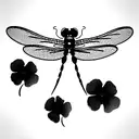 dragonfly with poppy's and violets tattoo design idea