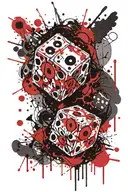 Loyalty, dice, fear tattoo design idea