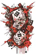 Loyalty, dice, fear tattoo design idea