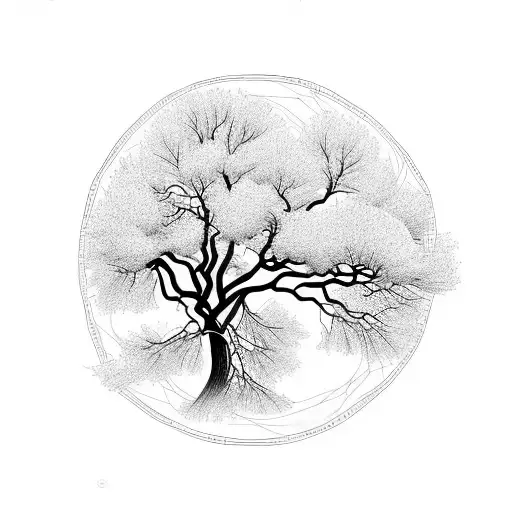 cottonwood tree tattoo design idea