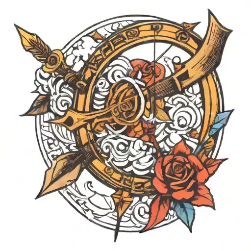 bow and arrow  tattoo design idea