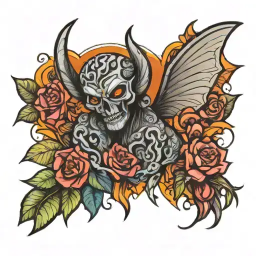 vishal & bats tattoo design idea
