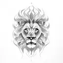Lion fire  tattoo design idea