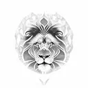 Lion fire  tattoo design idea