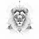 Lion fire  tattoo design idea